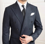 Navy Flannel Chalk Stripe 2 Piece Suit